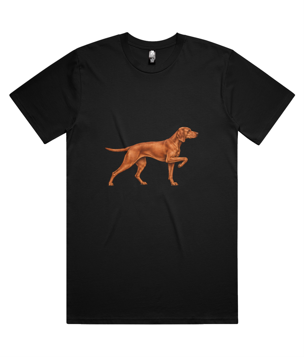 Mine Is… A Vizsla unisex crew T-shirt in Black, front