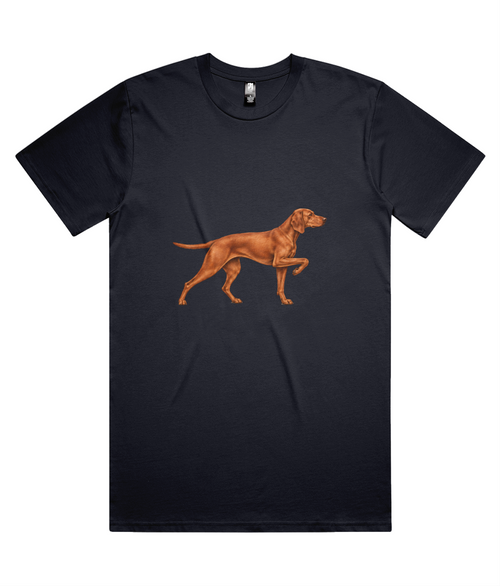 Mine Is… A Vizsla unisex crew T-shirt in Navy, front