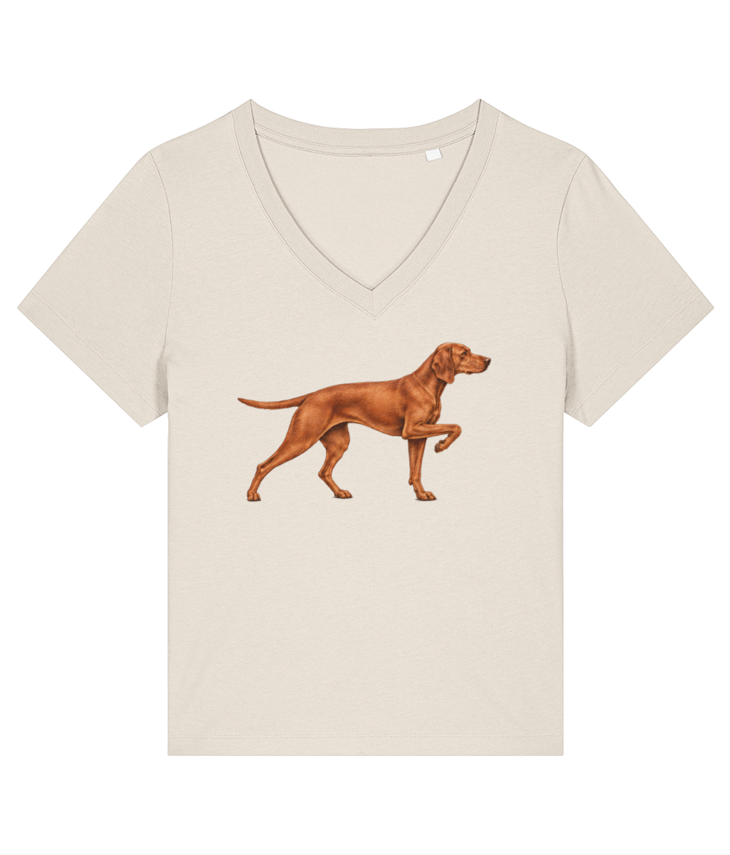 Mine Is… A Vizsla women's V-neck T-shirt in Natural, front