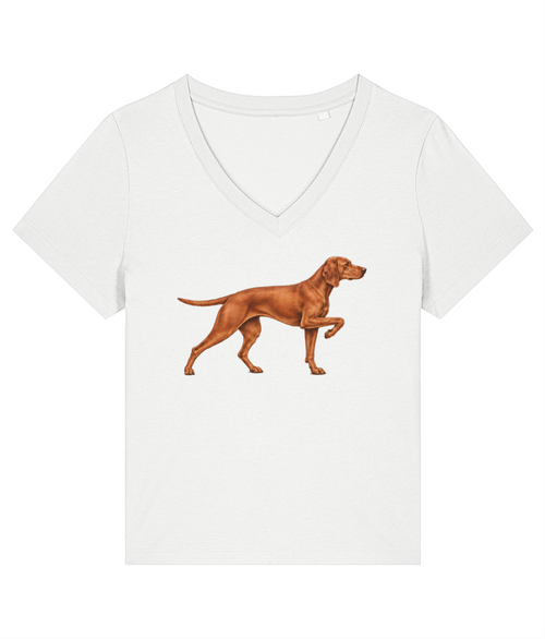 Mine Is… A Vizsla women's V-neck T-shirt in White, front